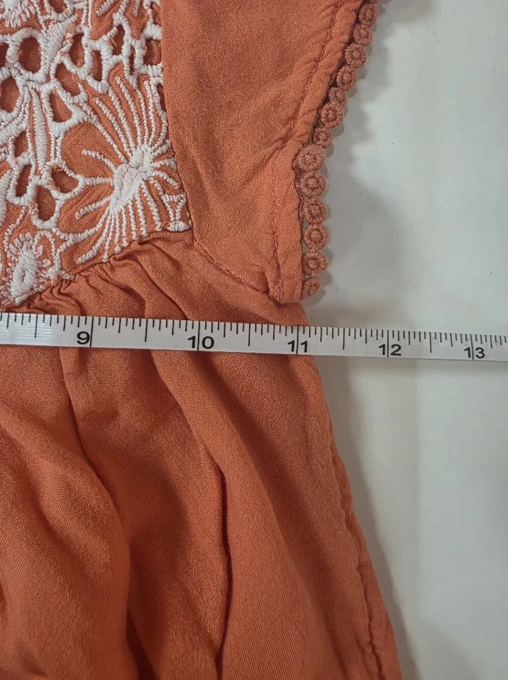 Tucker + Tate Orange Boho Embroidered Girls Dress with Lace Yoke - 4